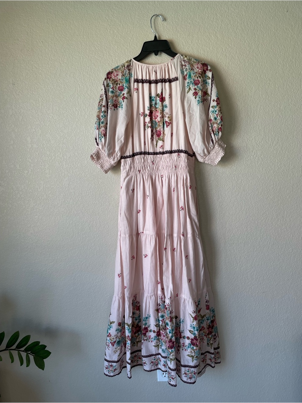 Anthropologie Somerset Puff-Sleeve Maxi Dress Petite M Cotton - Picture 2 of 9